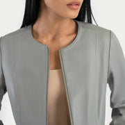 Elixir Collarless Blusão de Couro para Mulher – alternate product view 5