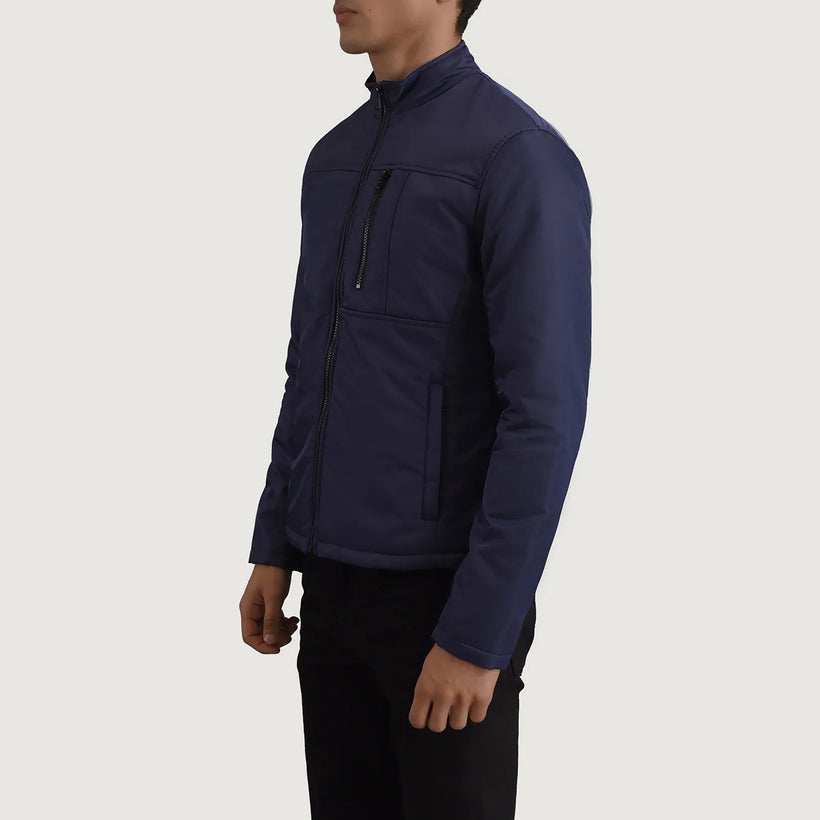 Elliot Azul Lightweight Jaqueta de Couro para Homem