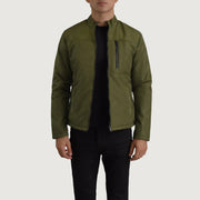 
Elliot Verde Lightweight Jaqueta de Couro para Homem in Green Full-Grain Leather - Vista frontal e silhueta ajustada | Comprar online