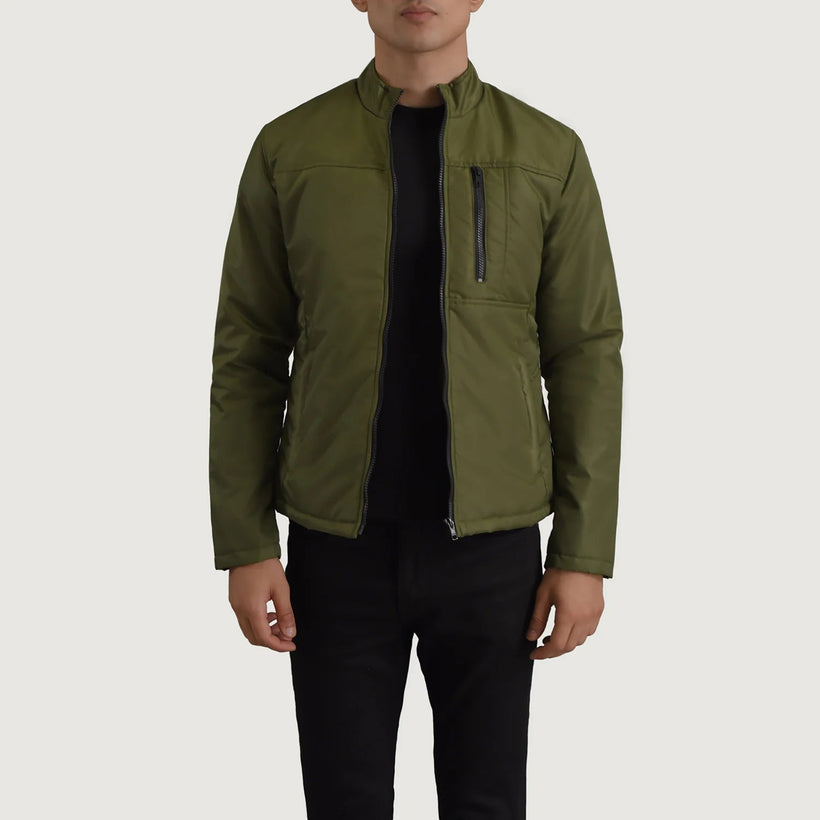 Elliot Verde Lightweight Jaqueta de Couro para Homem