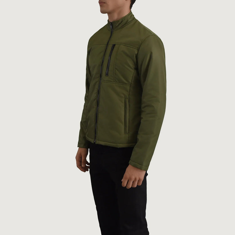 Elliot Verde Lightweight Jaqueta de Couro para Homem