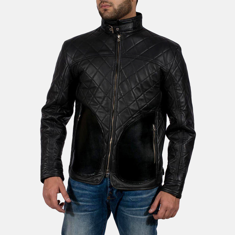 Equilibrium Preto Blusão de Couro para Homem