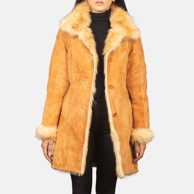 Erica Shearling Casaco de Couro para Mulher