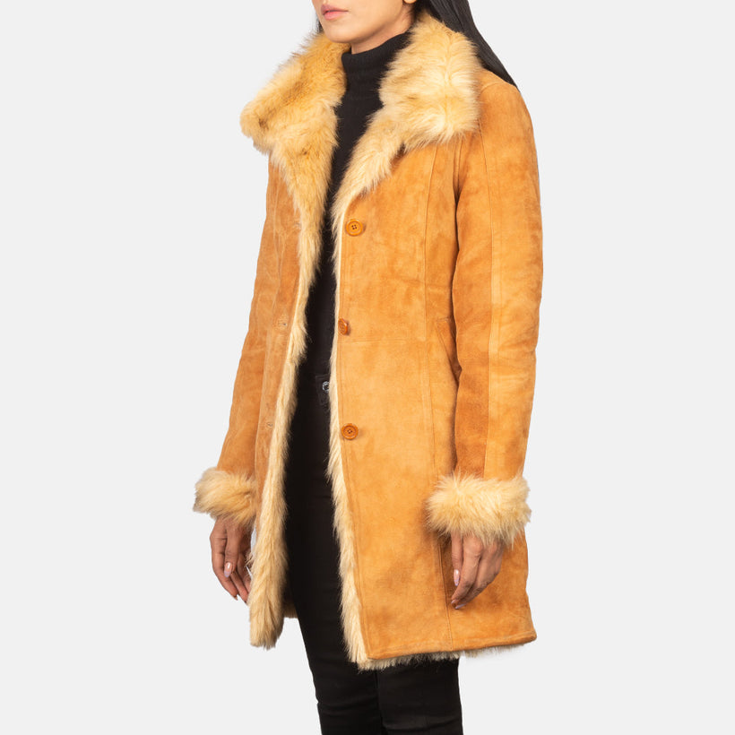 Erica Shearling Casaco de Couro para Mulher