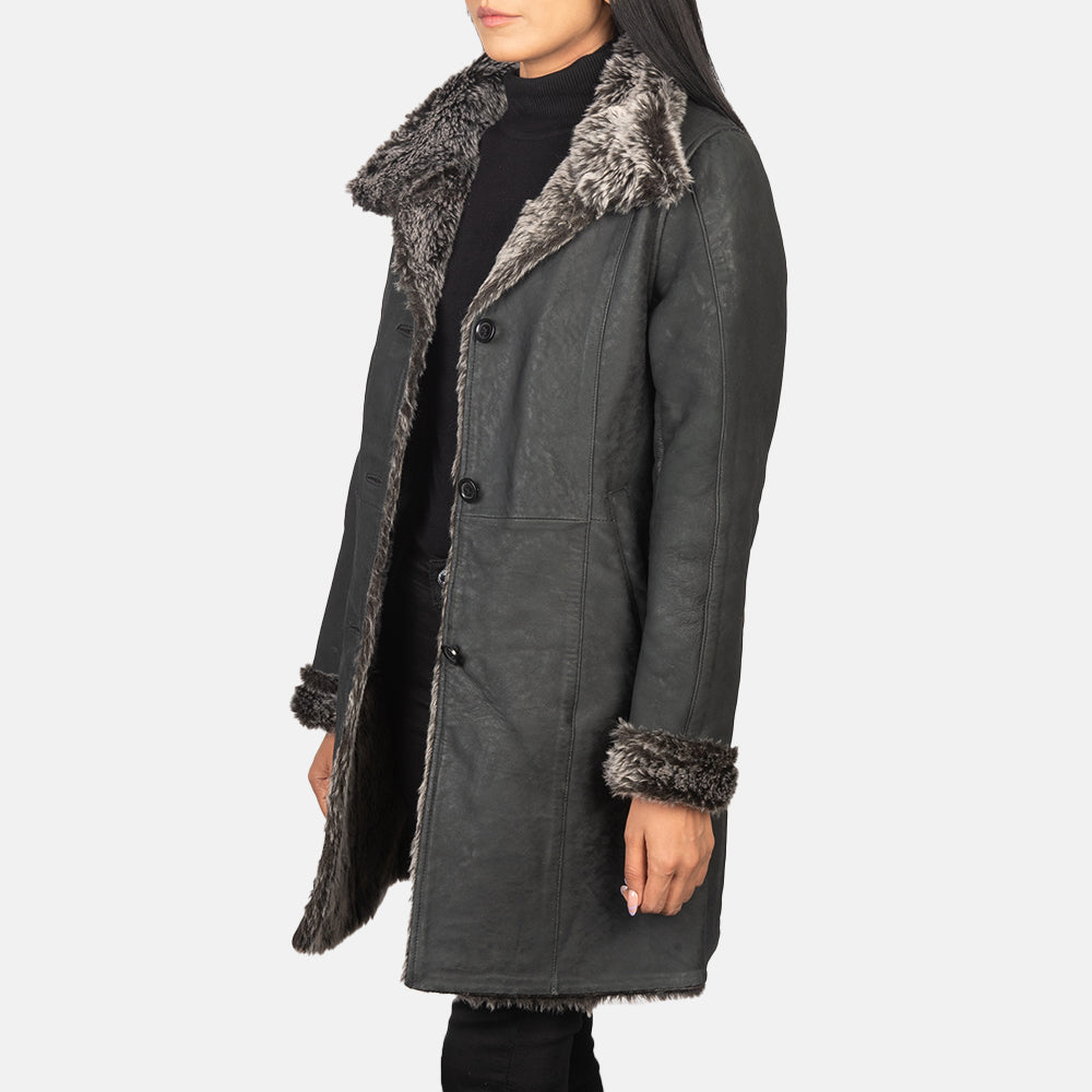 
Erica Shearling Casaco em Couro para Mulher – alternate product view 2