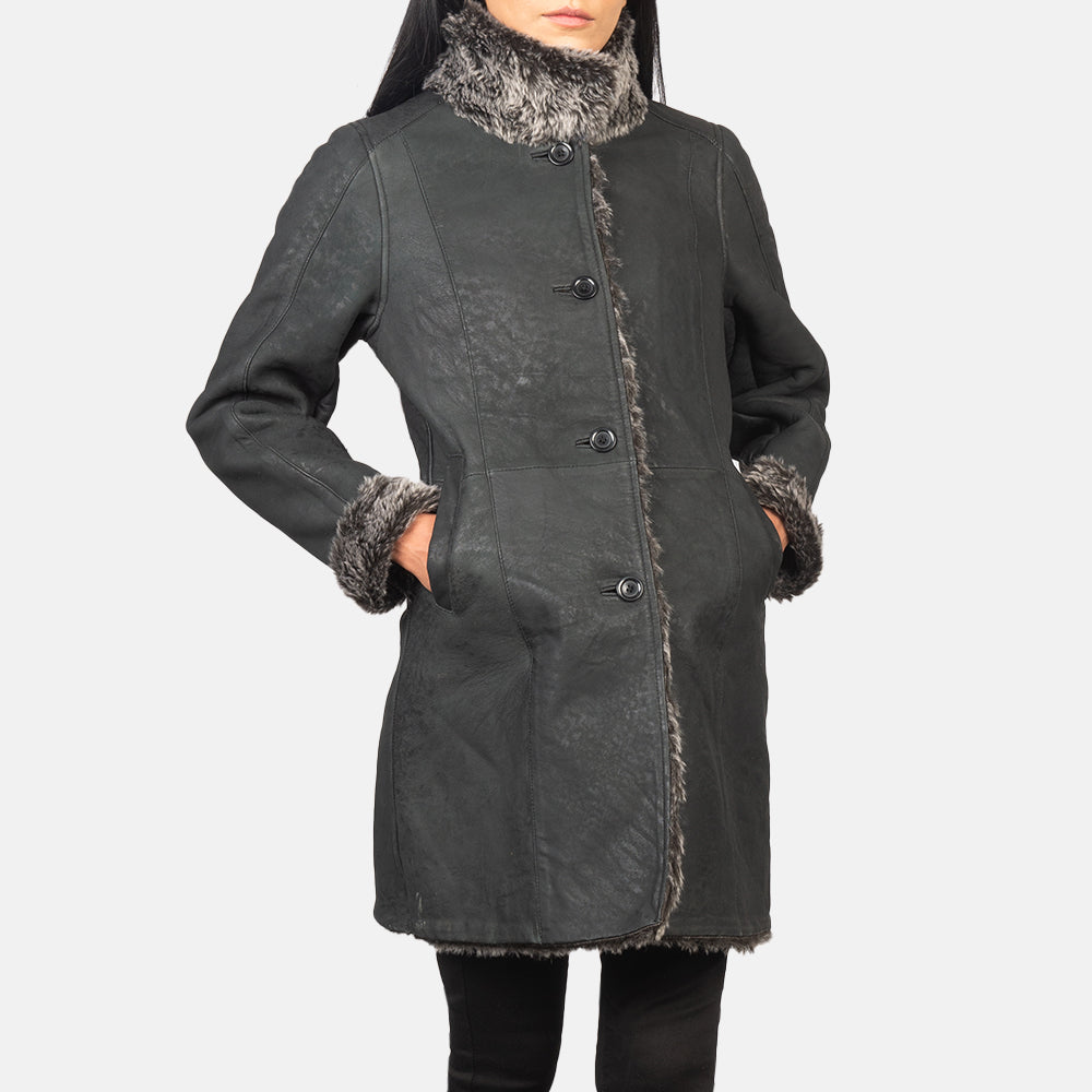 
Erica Shearling Casaco em Couro para Mulher – alternate product view 6