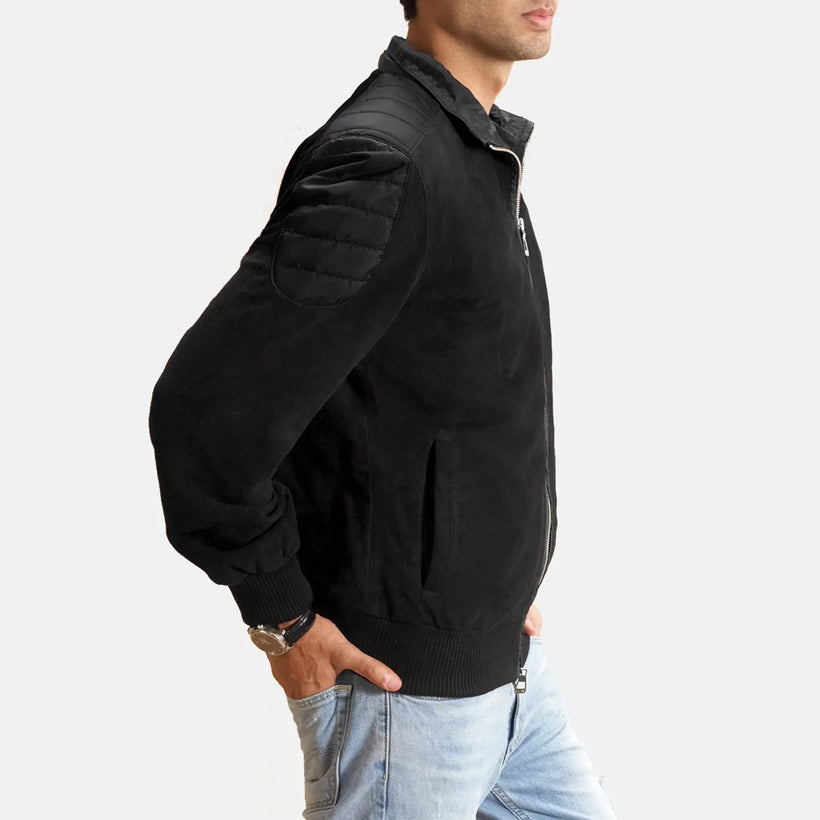 Ethan Hybrid Suede Blusão Bomber de Couro para Homem