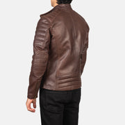 Faisor Mocha Blusão Biker de Couro para Homem – alternate product view 4