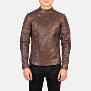 Faisor Mocha Blusão Biker de Couro para Homem – alternate product view 5