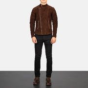 Faisor Mocha Blusão Biker de Couro para Homem – alternate product view 3