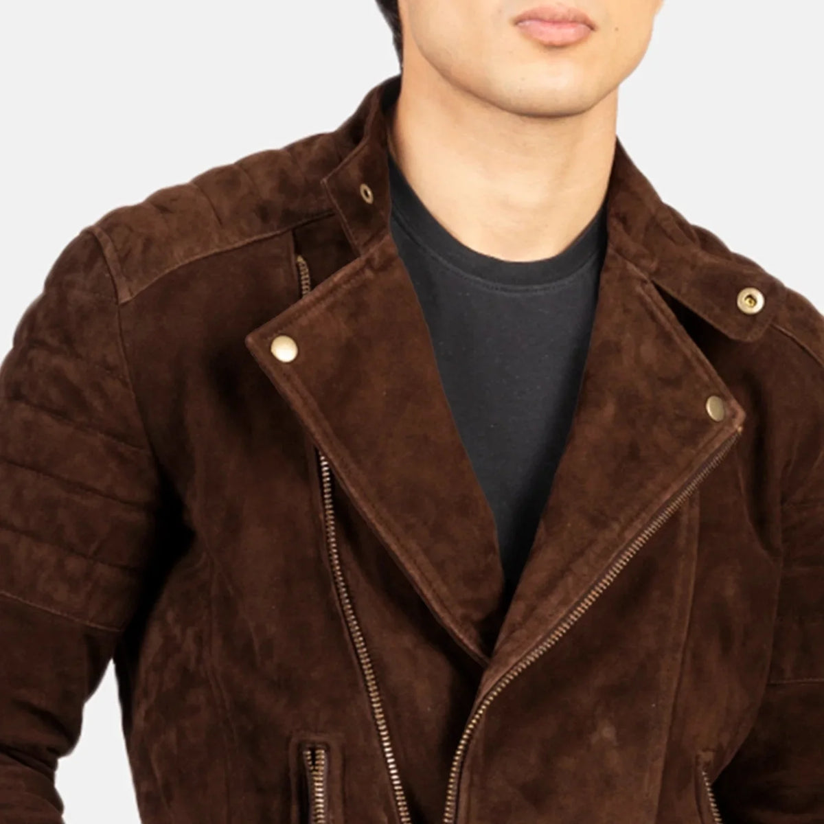 Faisor Mocha Blusão Biker de Couro para Homem – alternate product view 6