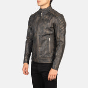 Fernando Acolchoado Blusão Biker de Couro para Homem – alternate product view 2