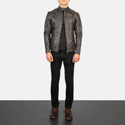 Fernando Acolchoado Blusão Biker de Couro para Homem – alternate product view 3