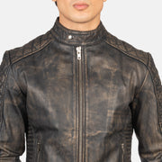 Fernando Acolchoado Blusão Biker de Couro para Homem – alternate product view 6