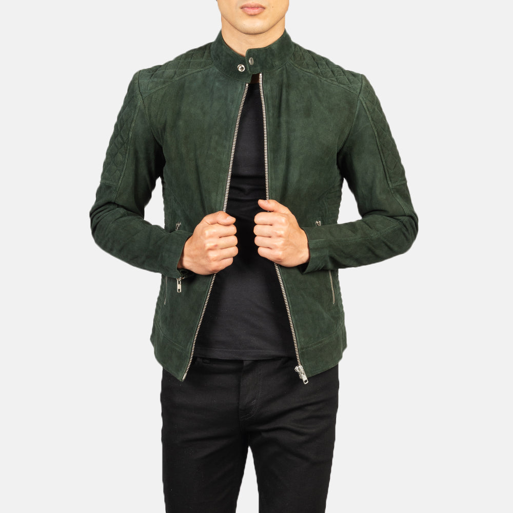 Fernando Acolchoado Blusão Biker de Couro para Homem – alternate product view 1