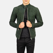 Fernando Acolchoado Blusão Biker de Couro para Homem – alternate product view 1