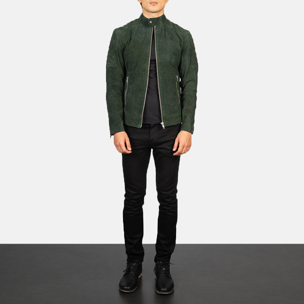 Fernando Acolchoado Blusão Biker de Couro para Homem – alternate product view 3