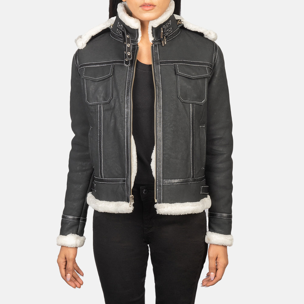 Fiona Hooded Casaco com Carneira para Mulher – alternate product view 1