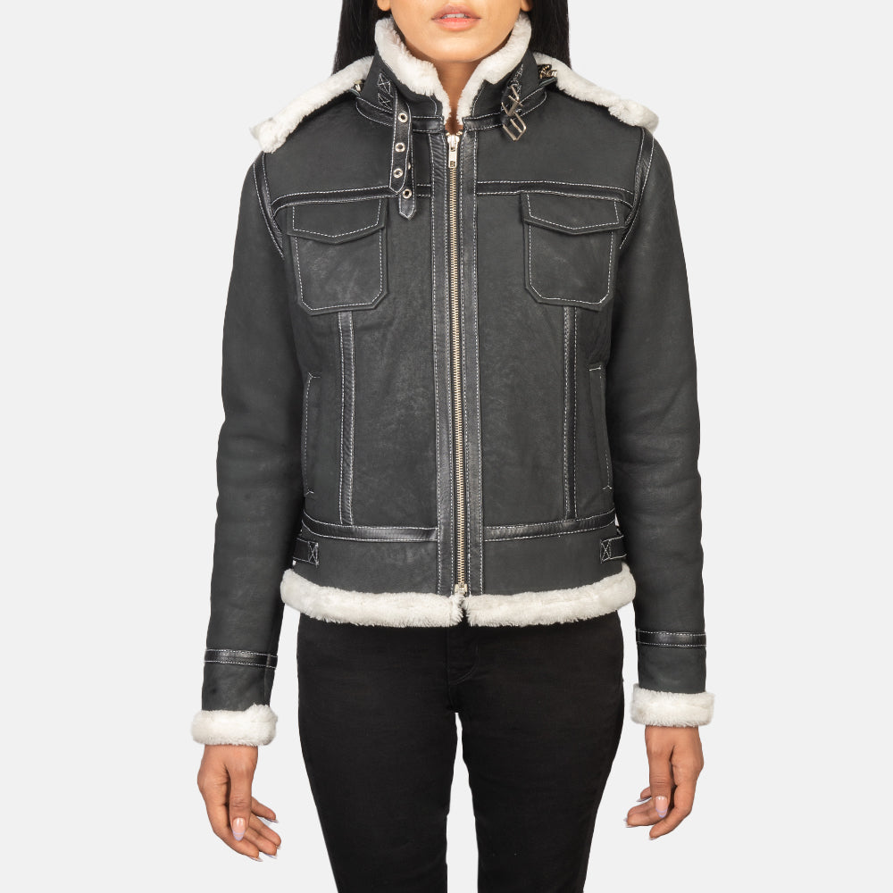 Fiona Hooded Casaco com Carneira para Mulher – alternate product view 4
