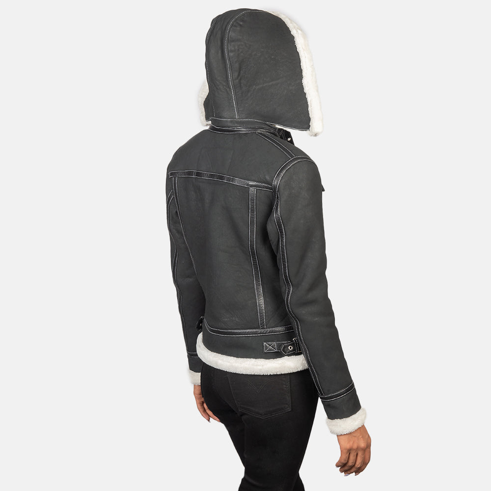 Fiona Hooded Casaco com Carneira para Mulher – alternate product view 5