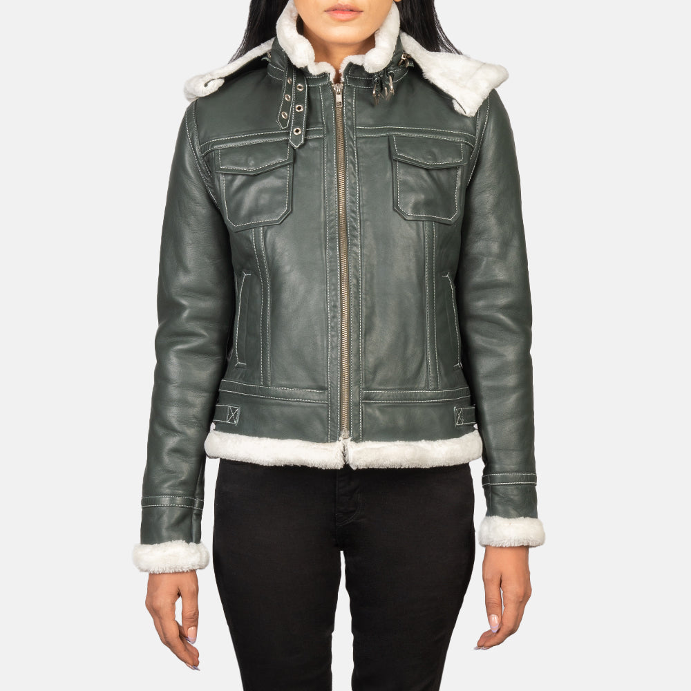 Fiona Hooded Casaco com Carneira para Mulher – alternate product view 1