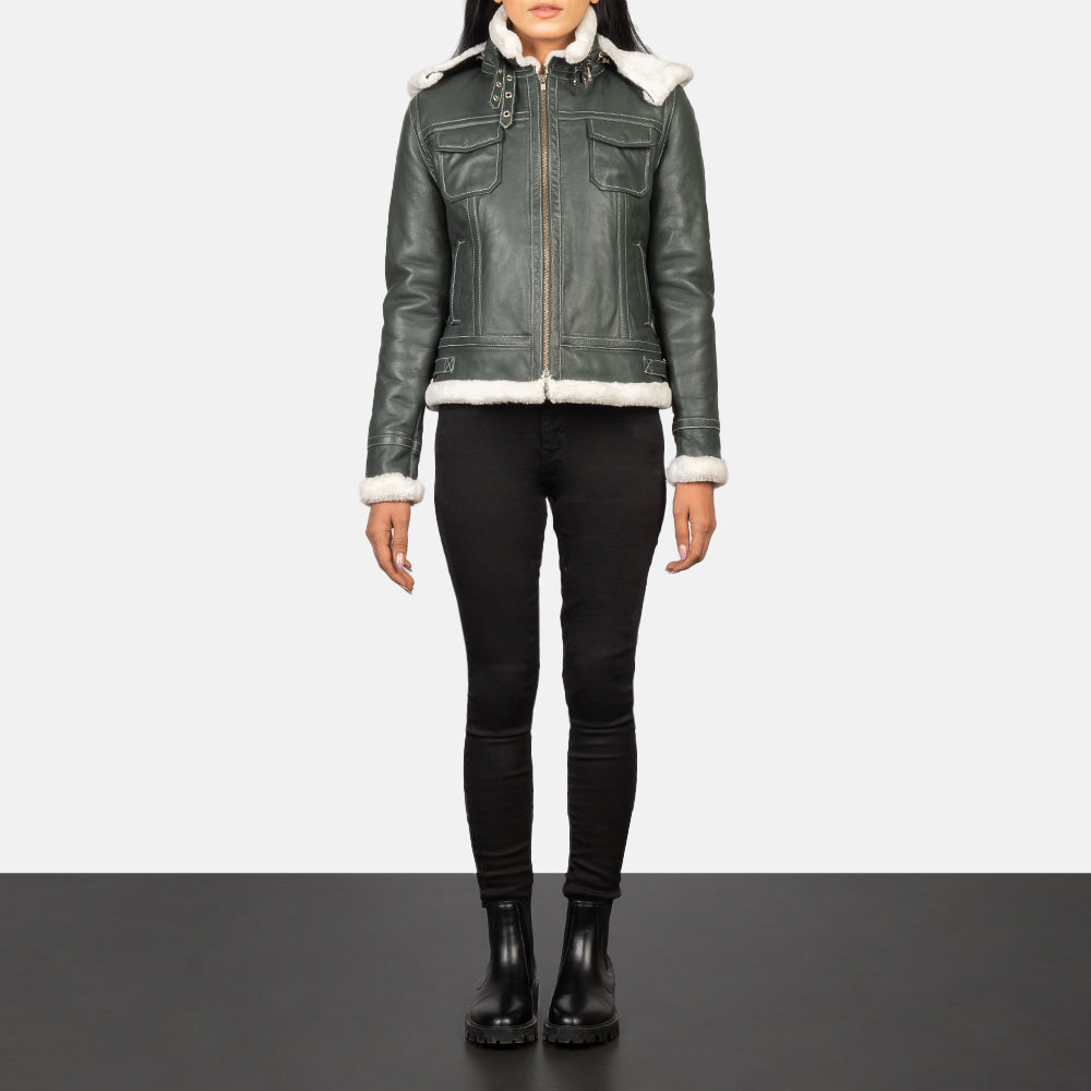 Fiona Hooded Casaco com Carneira para Mulher – alternate product view 2