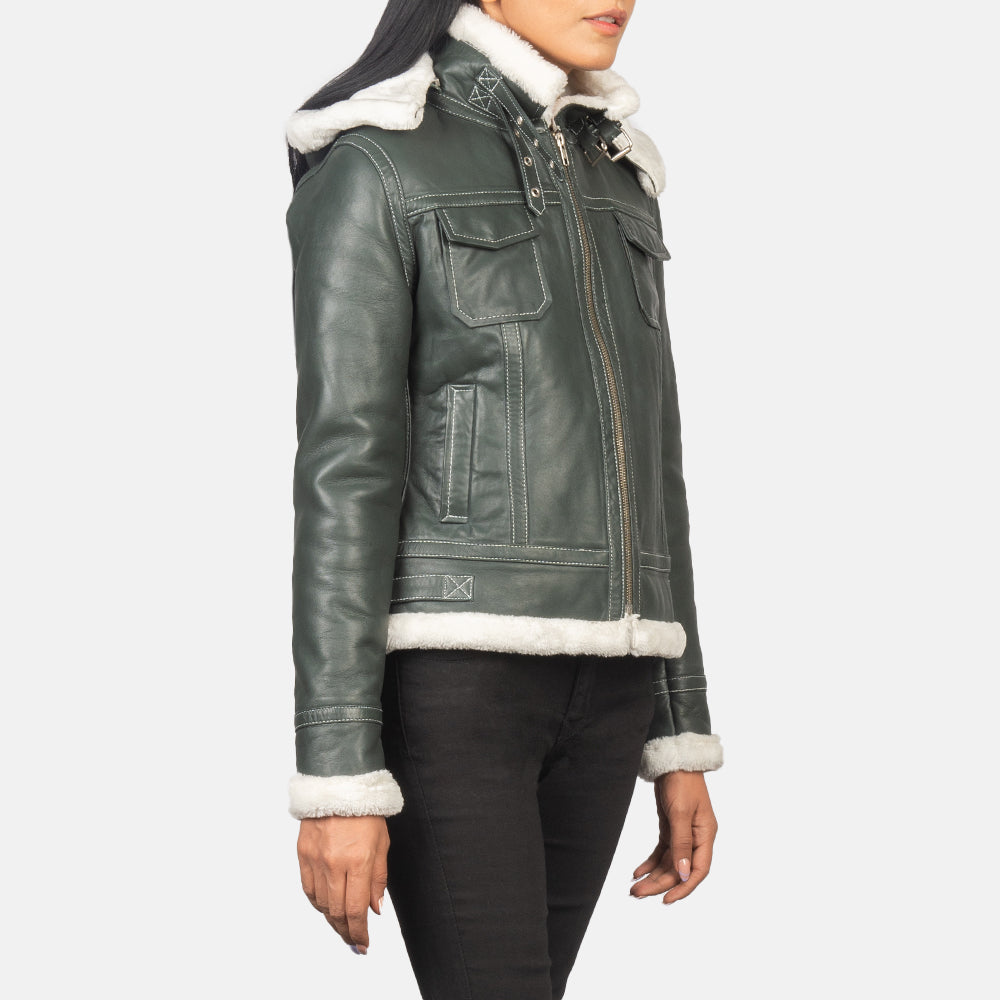 Fiona Hooded Casaco com Carneira para Mulher – alternate product view 4