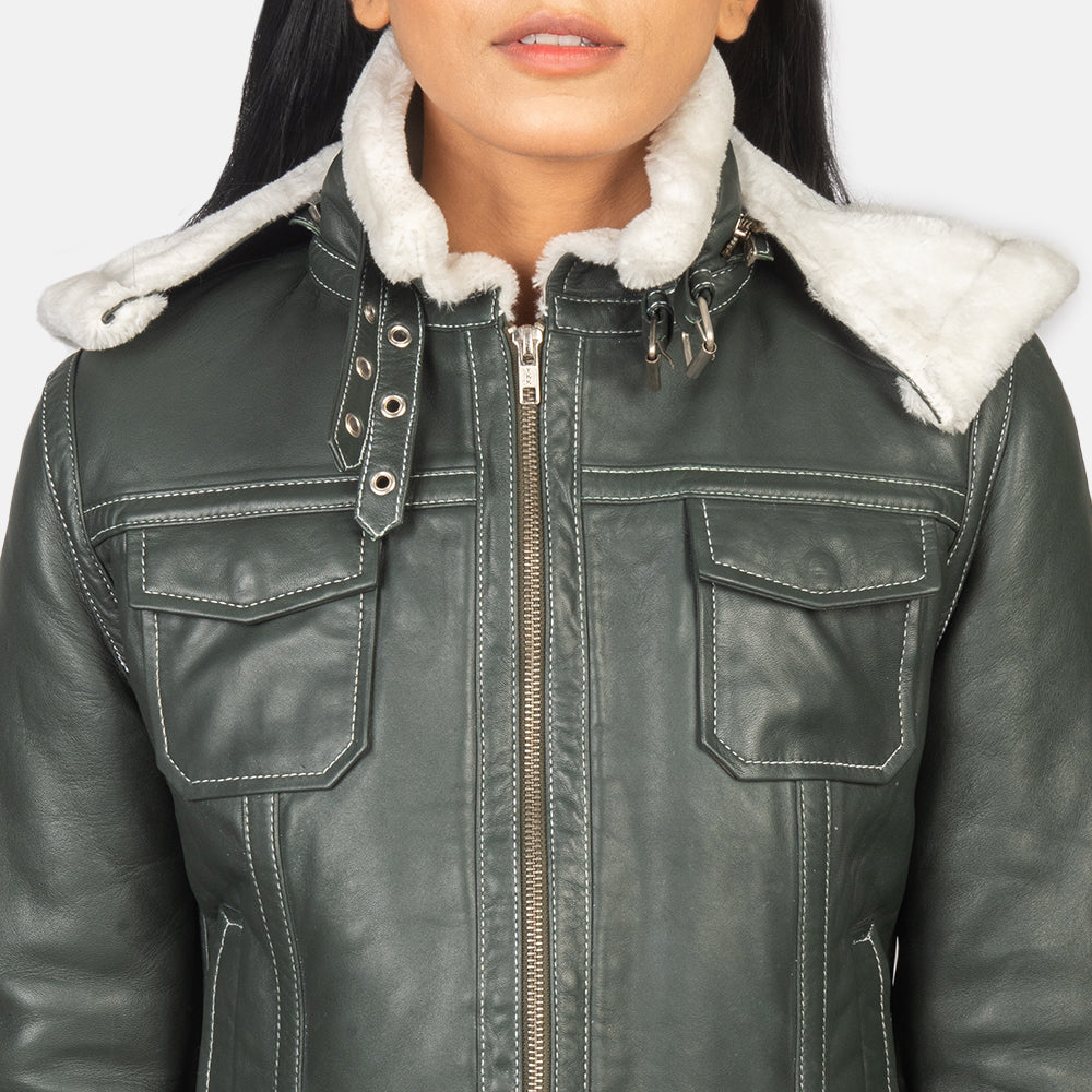 Fiona Hooded Casaco com Carneira para Mulher – alternate product view 6