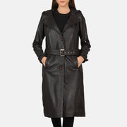 
Fixon Hooded Castanho Trench Casaco em Couro em Couro para Mulher in Brown Sheepskin Leather - Vista frontal e silhueta ajustada | Comprar online