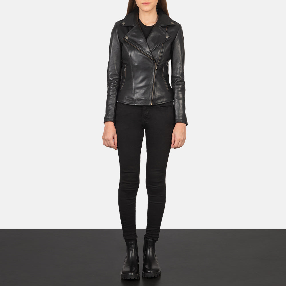 Flashback Blusão Biker de Couro para Mulher – alternate product view 3
