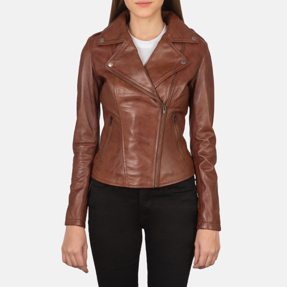 Flashback Blusão Biker de Couro para Mulher – alternate product view 1