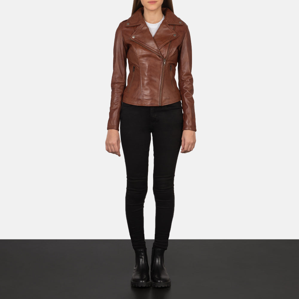 Flashback Blusão Biker de Couro para Mulher – alternate product view 4