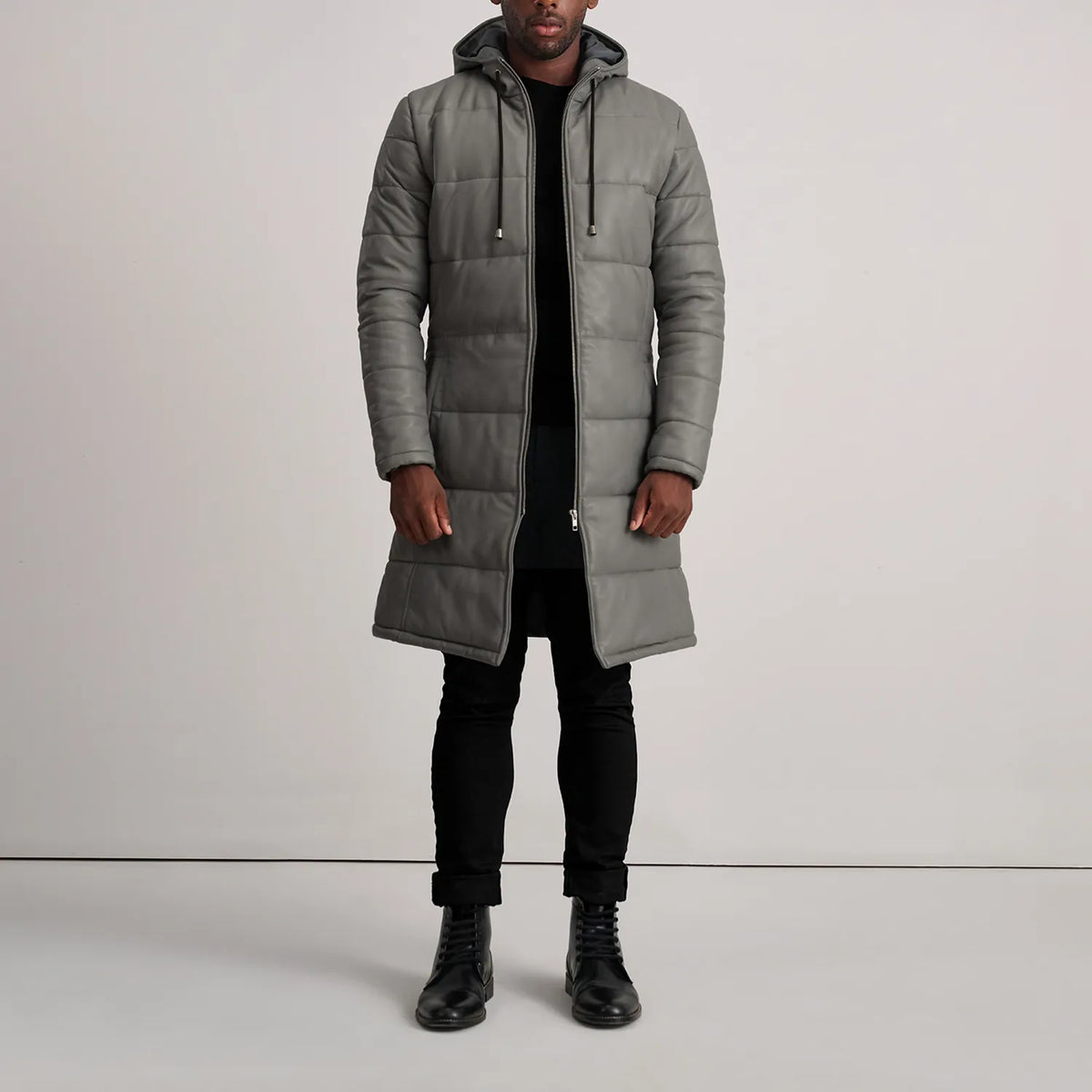 
Floyd Casaco em Couro Caramelo Puffer Jaqueta de Couro para Homem – alternate product view 3