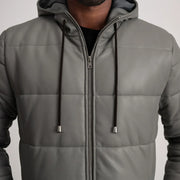 
Floyd Casaco em Couro Caramelo Puffer Jaqueta de Couro para Homem – alternate product view 4