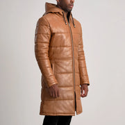 
Floyd Casaco em Couro Caramelo Puffer Jaqueta de Couro para Homem – alternate product view 2
