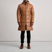 
Floyd Casaco em Couro Caramelo Puffer Jaqueta de Couro para Homem – alternate product view 3