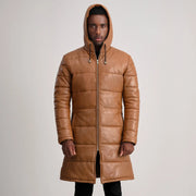 
Floyd Casaco em Couro Caramelo Puffer Jaqueta de Couro para Homem – alternate product view 4