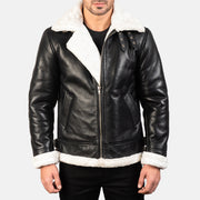 Francis B-3 Preto Blusão Bomber de Couro para Homem – alternate product view 1