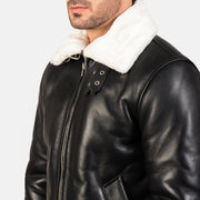 Francis B-3 Preto Blusão Bomber de Couro para Homem – alternate product view 6