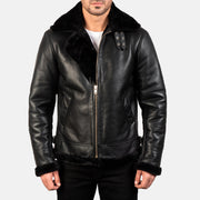 Francis B-3 Preto Blusão Bomber de Couro para Homem – alternate product view 4