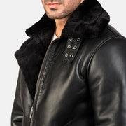 Francis B-3 Preto Blusão Bomber de Couro para Homem – alternate product view 6