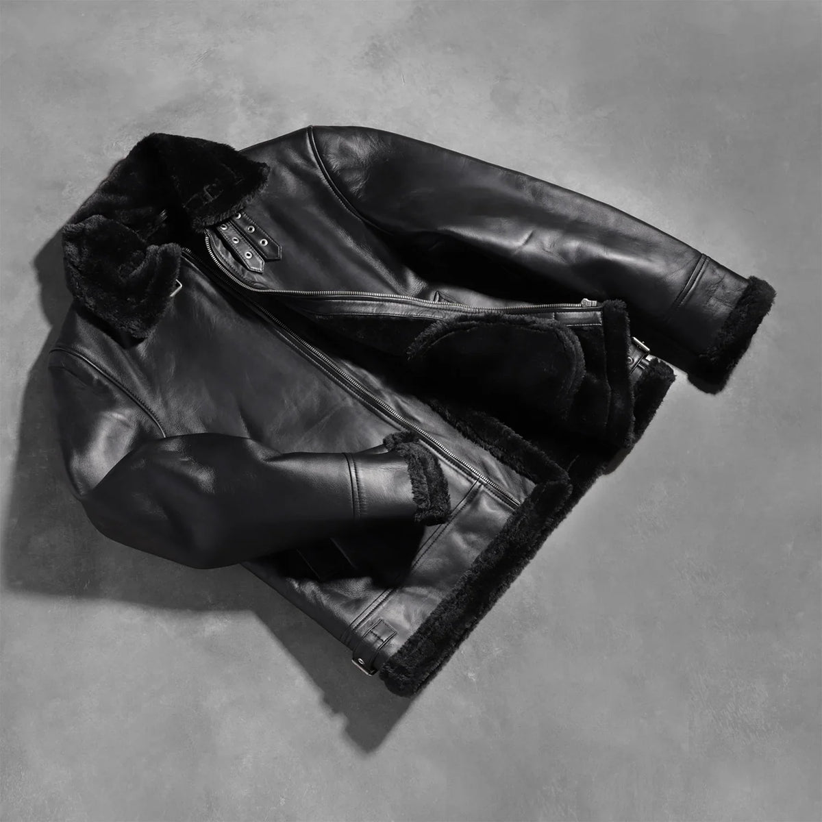 Francis B-3 Preto Blusão Bomber de Couro para Homem – alternate product view 8