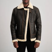 Francis B-3 Preto Blusão Bomber de Couro para Homem – alternate product view 1