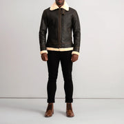Francis B-3 Preto Blusão Bomber de Couro para Homem – alternate product view 3