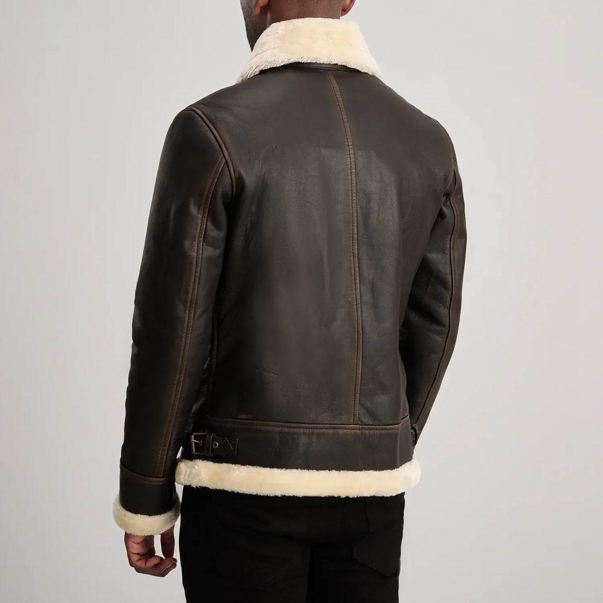 Francis B-3 Preto Blusão Bomber de Couro para Homem – alternate product view 5