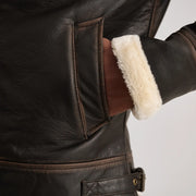 Francis B-3 Preto Blusão Bomber de Couro para Homem – alternate product view 6