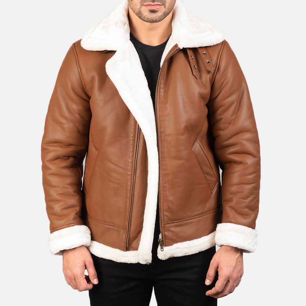 Francis B-3 Preto Blusão Bomber de Couro para Homem – alternate product view 1