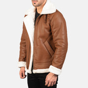 Francis B-3 Preto Blusão Bomber de Couro para Homem – alternate product view 2