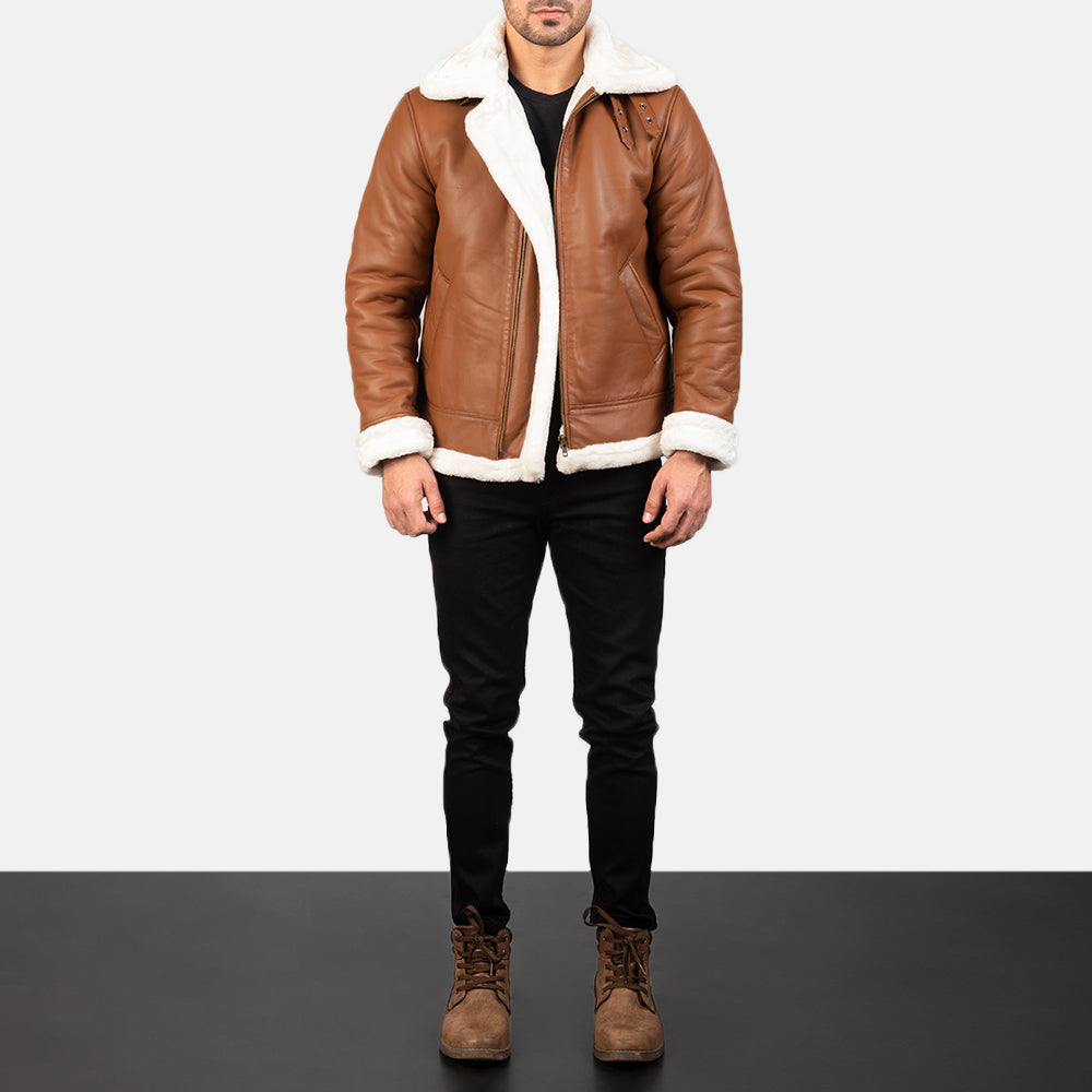 Francis B-3 Preto Blusão Bomber de Couro para Homem – alternate product view 3