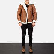 Francis B-3 Preto Blusão Bomber de Couro para Homem – alternate product view 3